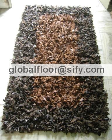 Gff-4270 leather shaggy rugs